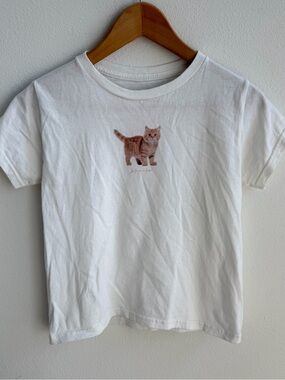 In Print We Trust White Cat Graphic Tee